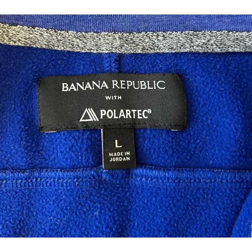 Banana Republic Polartec 1/4 Zip Pullover Men's Fleece Blue Long Sleeve Size L